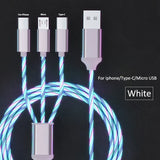 TELUXE 3-in-1 LED Ladekabel USB A-C / Micro-USB / Lightning